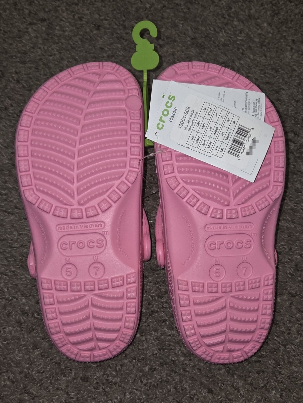 NWT CROCS Womens 7 or Mens 5 Classic Clog in Lemonade Pink - Picture 3 of 4